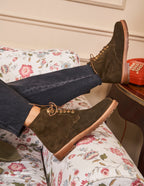 Laurène laced ankle boots - Suède kaki