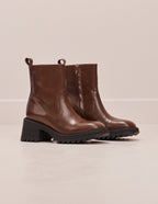 Ludivine tall ankle boots - Cuir brown foncé
