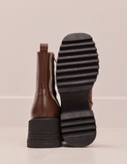 Ludivine tall ankle boots - Cuir brown foncé
