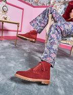 Laurène laced ankle boots - Brique suède