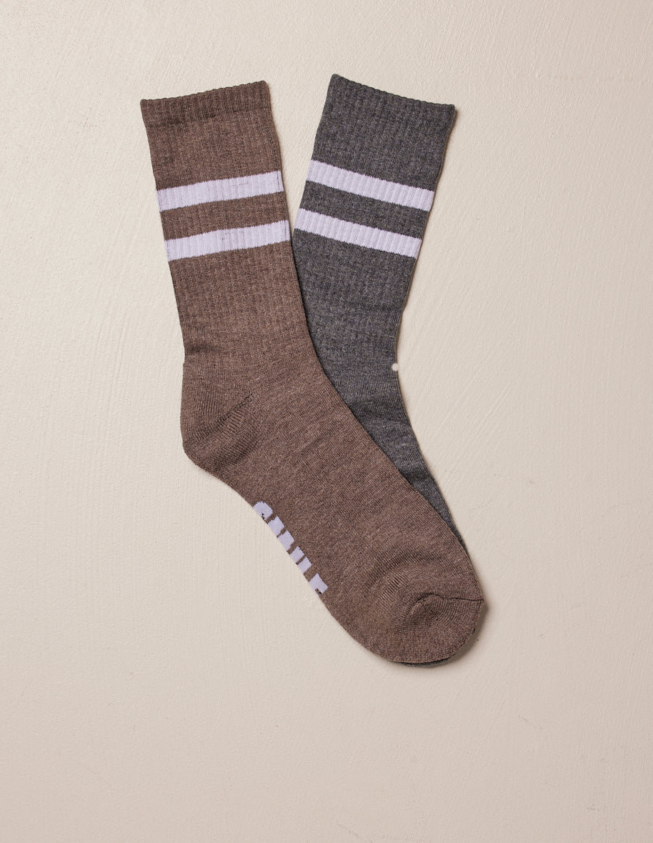 Pack of 2 chaussettes - Sport Chiné brown gray