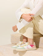 Baskets basses Marie - Vert blanc jaune