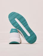 Baskets basses Marion - Cuir recyclé et suède vegan blanc vert