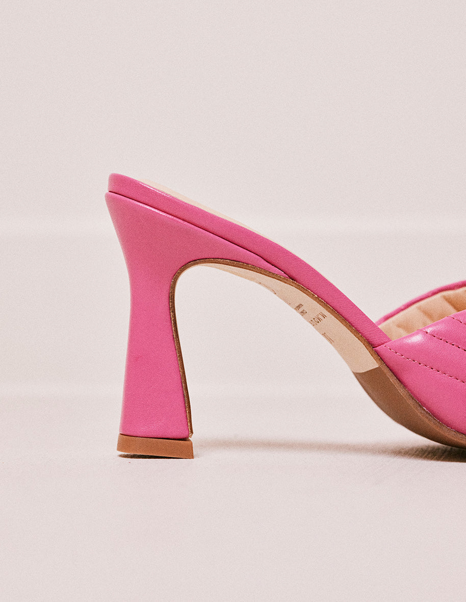Mules Martha - Cuir fuchsia