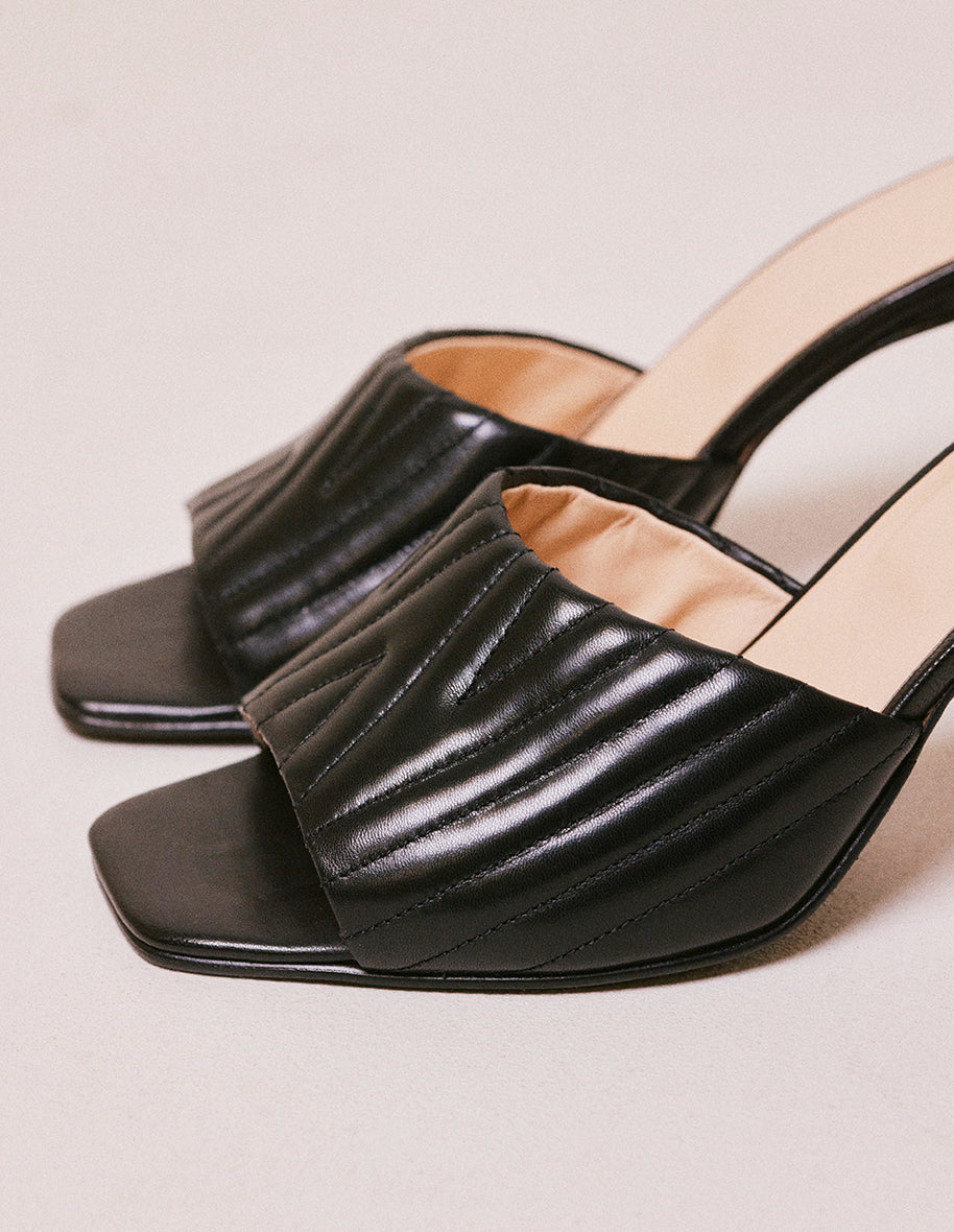 Mules Martha - Cuir noir