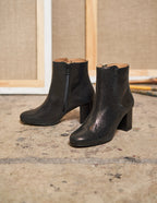 Mathilde H ankle boots - Cuir Craquelé Noir