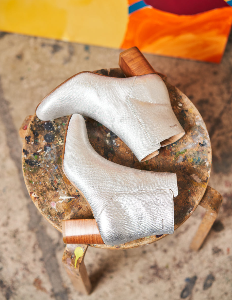 Mathilde H ankle boots - Cuir argent python