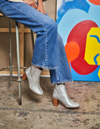 Mathilde H ankle boots - Cuir argent python