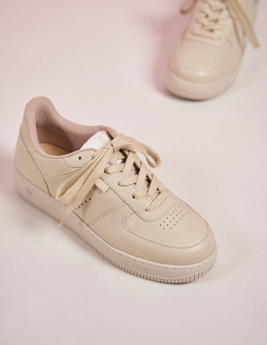 Baskets basses Maxence F - Cuir crème