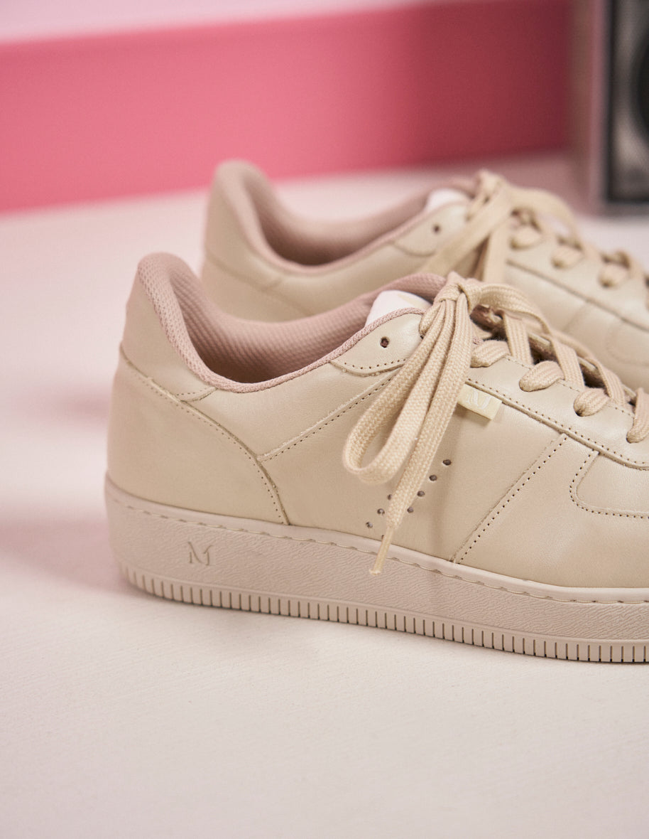 Baskets basses Maxence F - Cuir crème