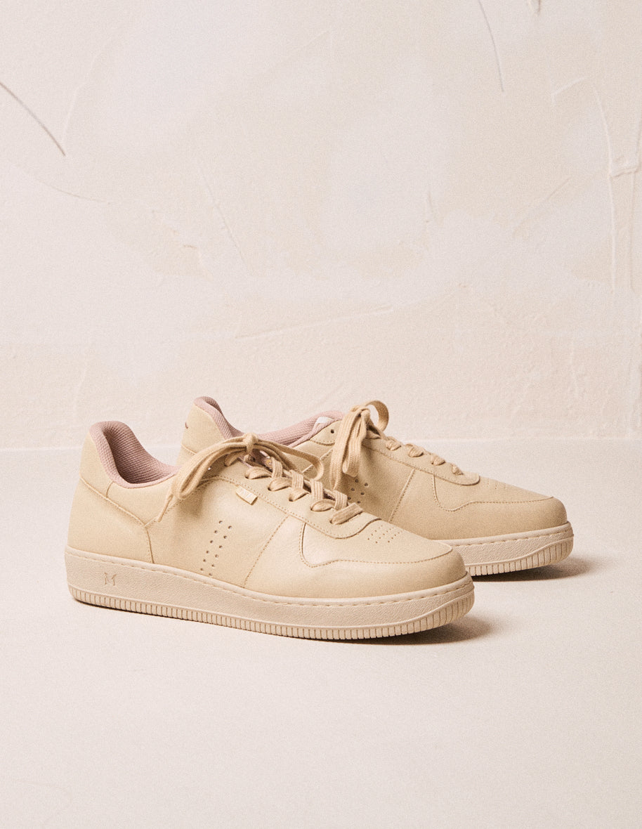 Baskets basses Maxence H - Cuir crème