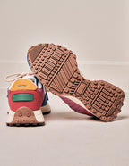 Baskets basses Morgane - Suède vegan et nylon bleu rose rouge