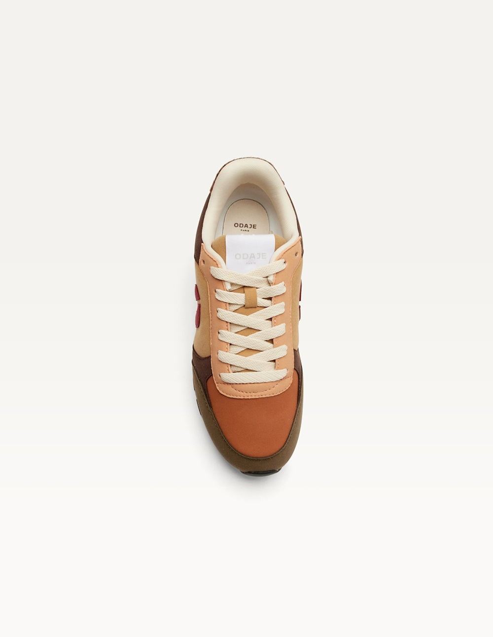 Baskets basses Aline - Kaki cognac bordeaux