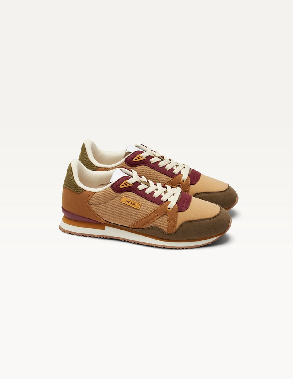 Baskets basses André - Kaki beige marron clair