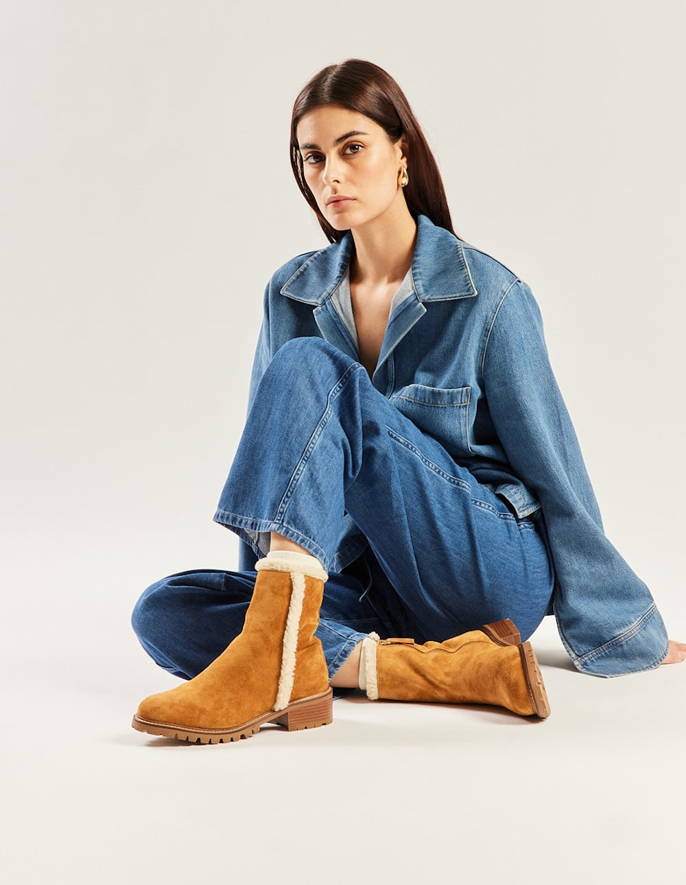 Céline Four-Red Bottes - Amber Suede