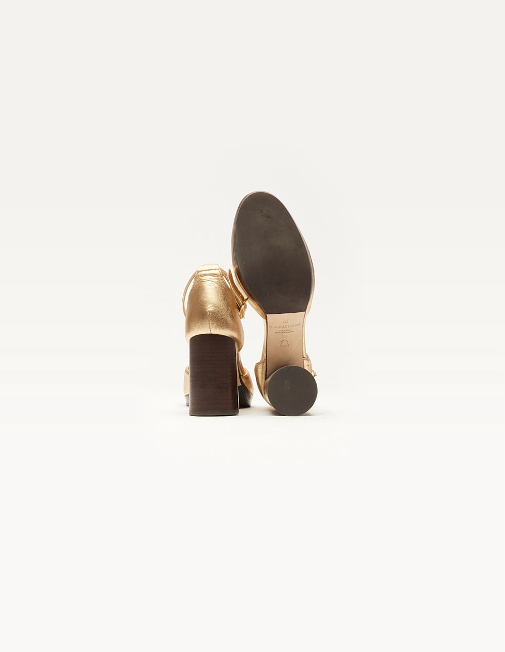Domitille pumps - Cuir metallisé plissé doré