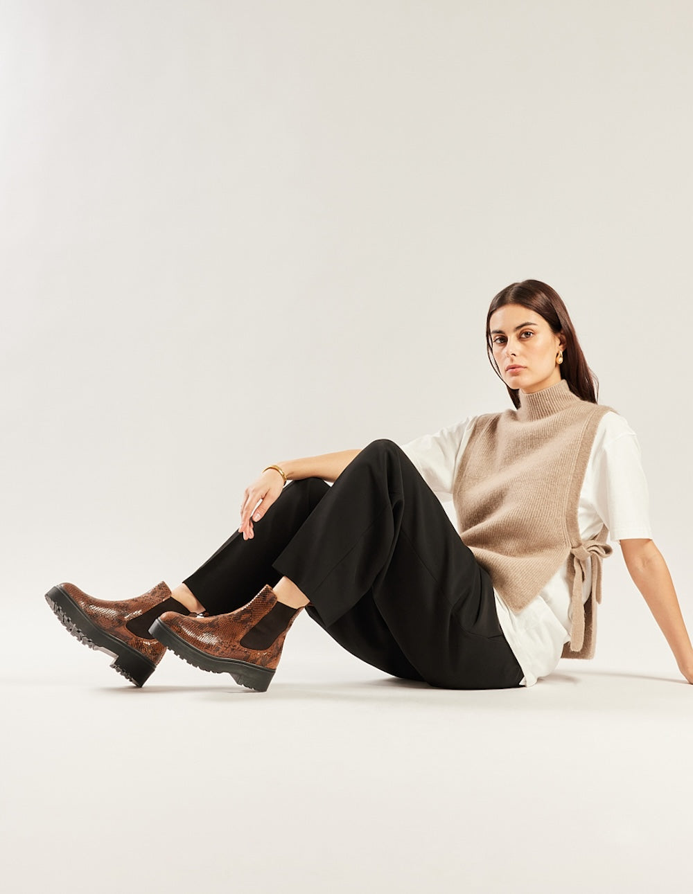 Flora Bottines - Cuir brown python