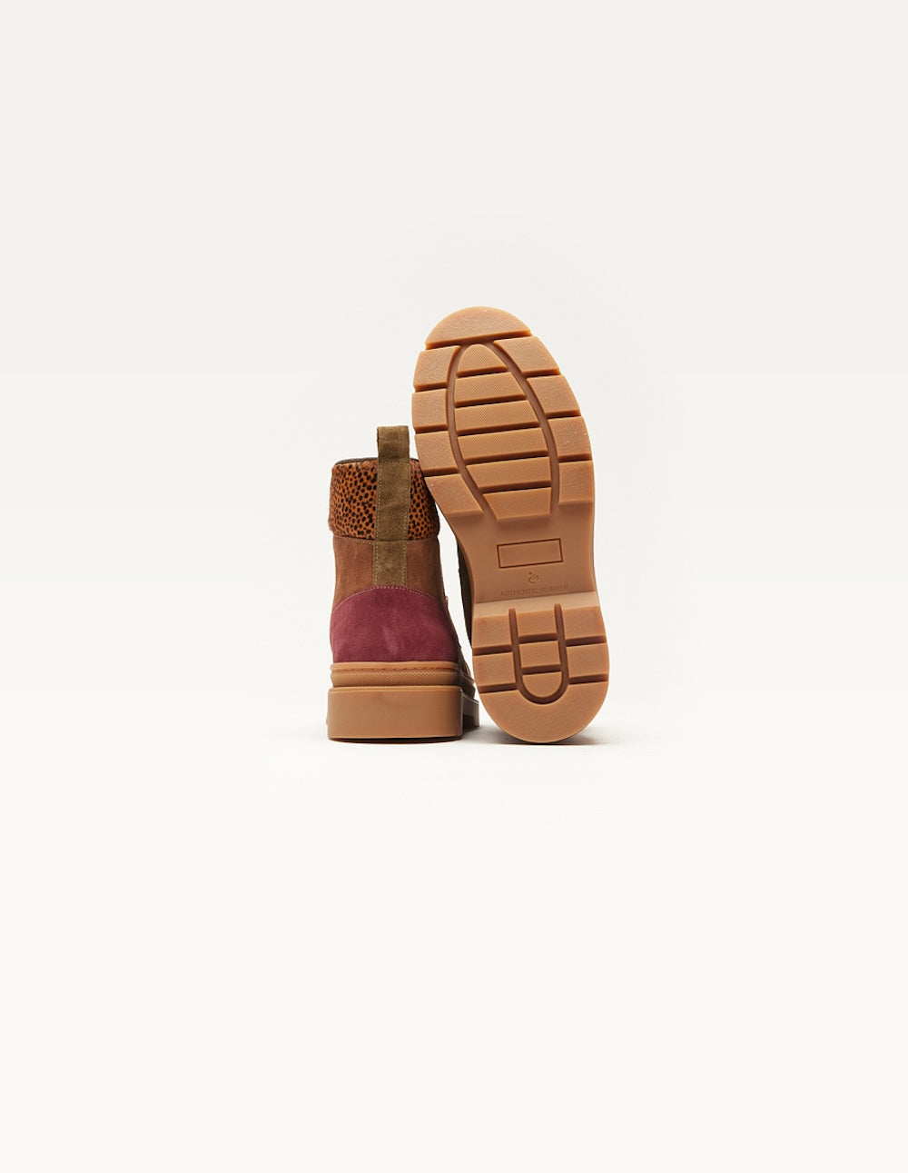 Joelle laced ankle boots - burgundy brown kaki suede