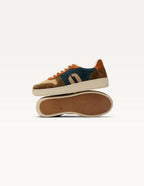Baskets basses Matthieu - Kaki beige cognac
