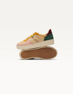 Baskets basses Maxence F - Rose clair beige moutarde