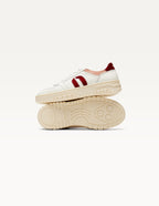 Baskets basses Nora - Blanc bordeaux rose clair