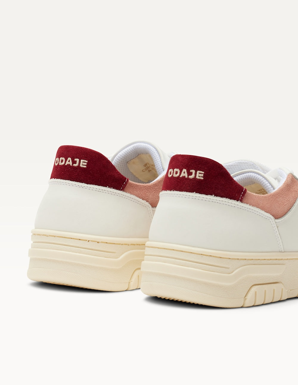 Baskets basses Nora - Blanc bordeaux rose clair