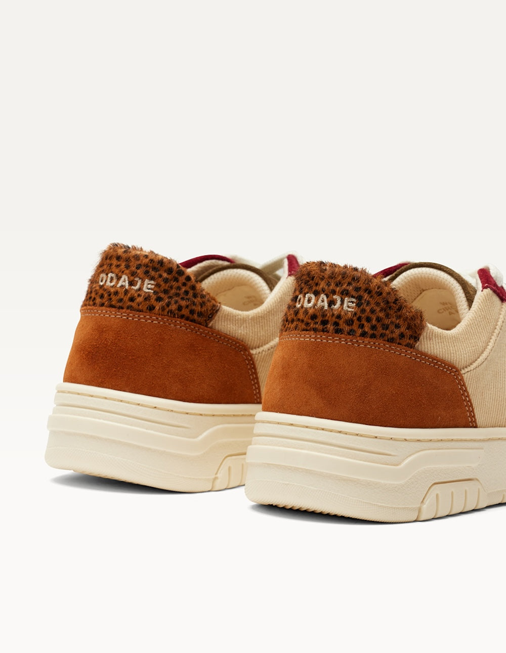 Baskets basses Nora - Kaki cognac crème