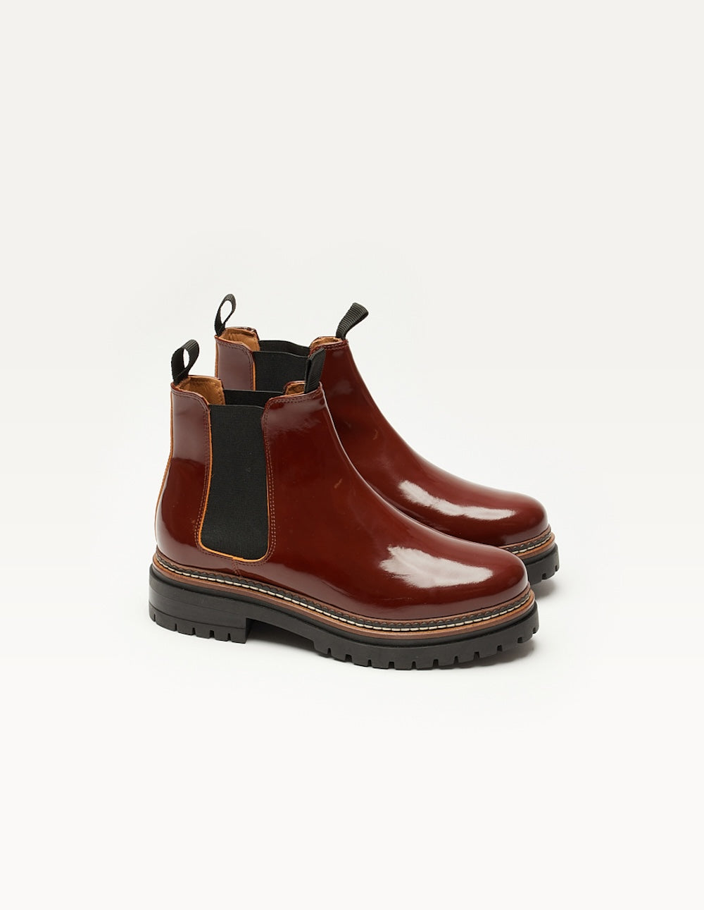 Pernille Bottines - Cuir verni noisette