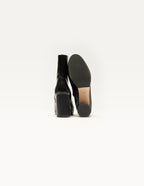 Bottines à talons Serena - Cuir plissé verni noir