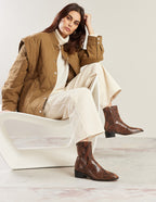 Sybille Bottines - Cuir brown python
