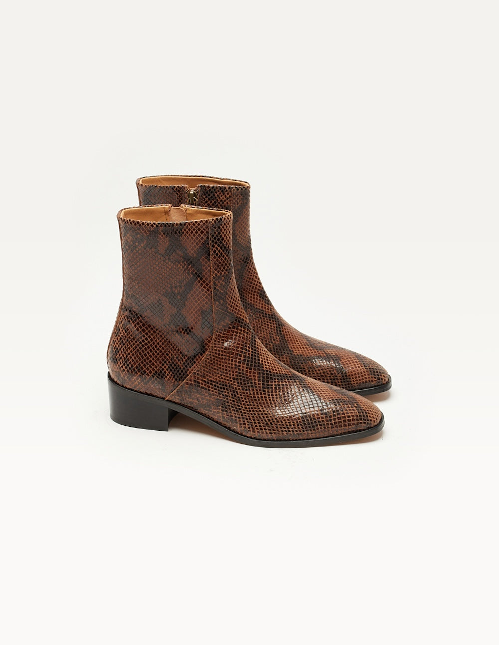 Sybille Bottines - Cuir brown python