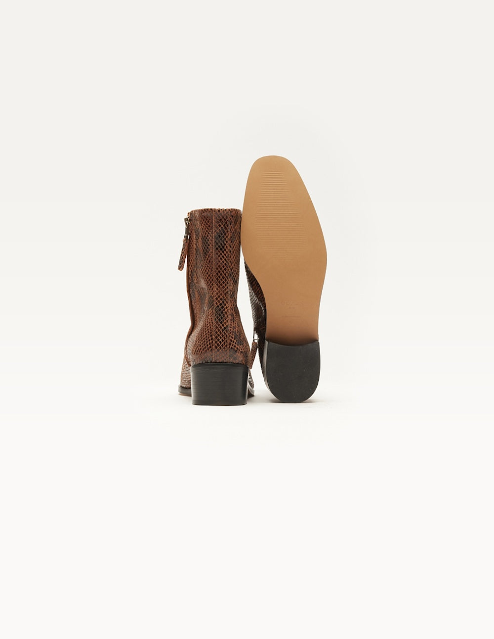 Sybille Bottines - Cuir brown python