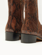 Sybille Bottines - Cuir brown python