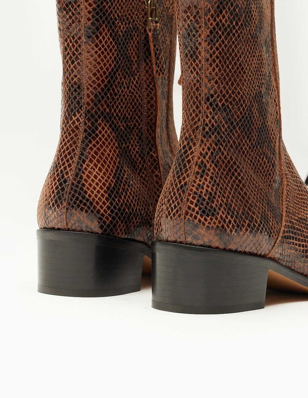 Sybille Bottines - Cuir brown python