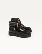 Talie laces ankle boots - Cuir et suède noir