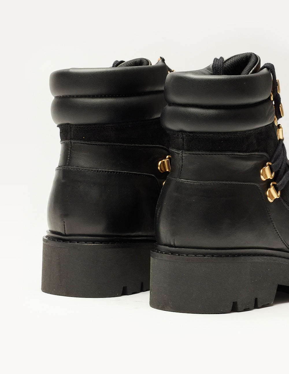 Talie laces ankle boots - Cuir et suède noir