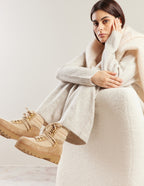 Talie laced ankle boots - Beige suède
