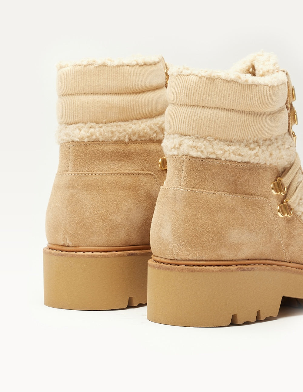 Talie laced ankle boots - Beige suède