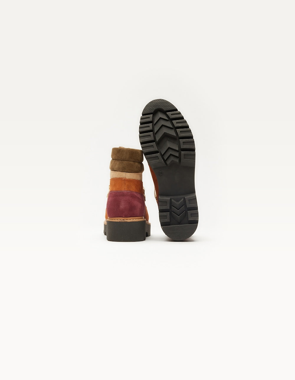 Talie laced ankle boots - Cognac suède beige burgundy