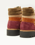 Talie laced ankle boots - Cognac suède beige burgundy