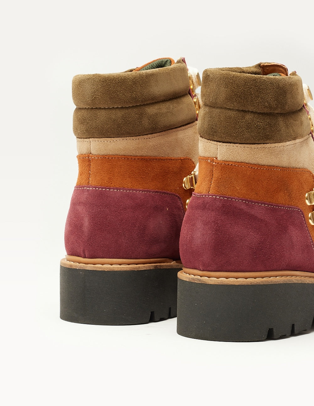 Talie laced ankle boots - Cognac suède beige burgundy