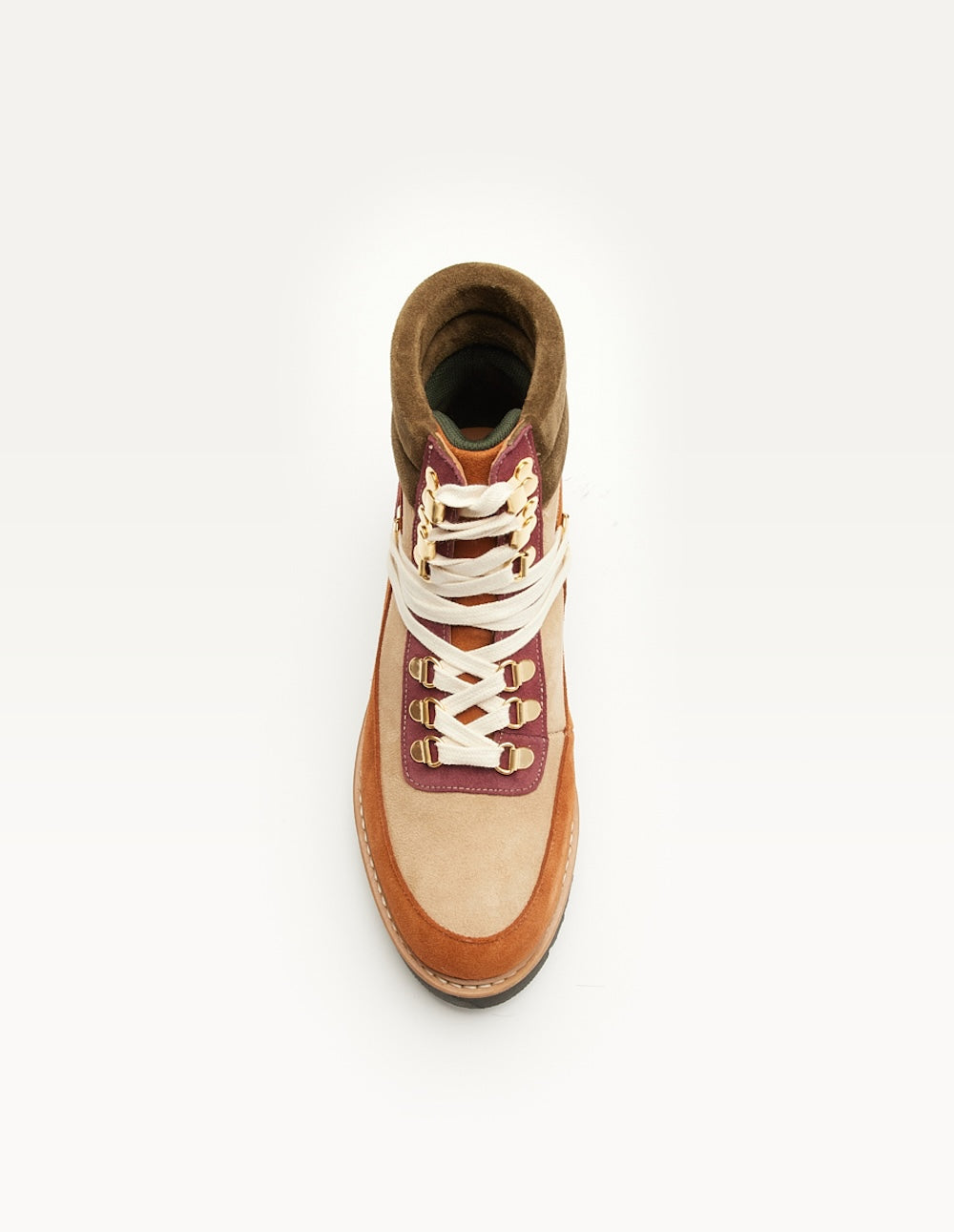 Talie laced ankle boots - Cognac suède beige burgundy