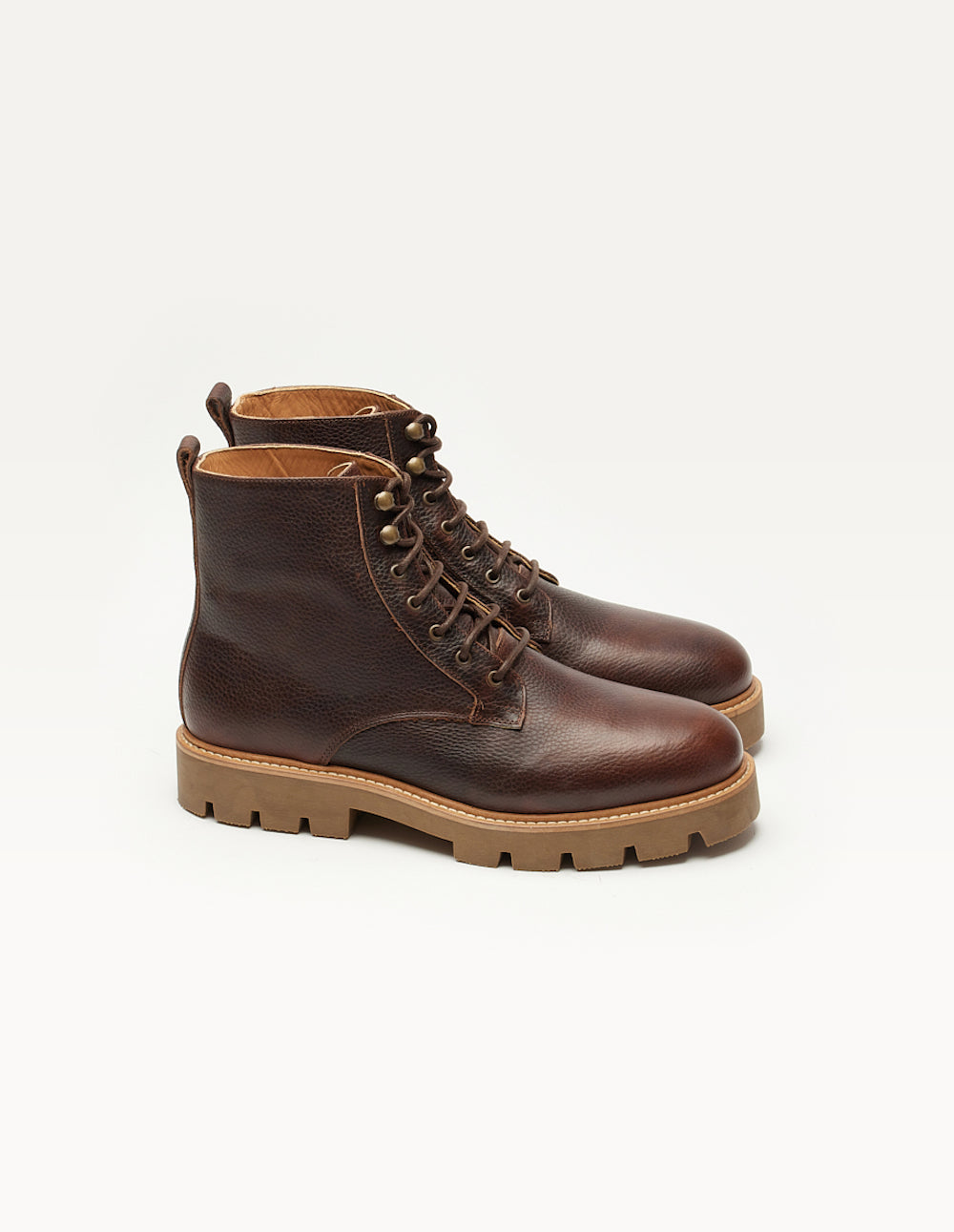 Théodore Bottines - Brown grained pull-up leather