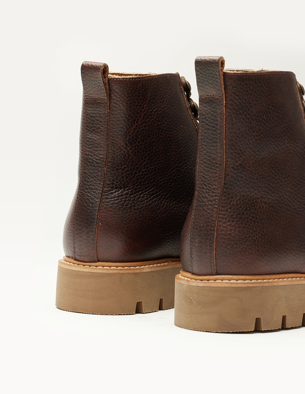 Théodore Bottines - Brown grained pull-up leather