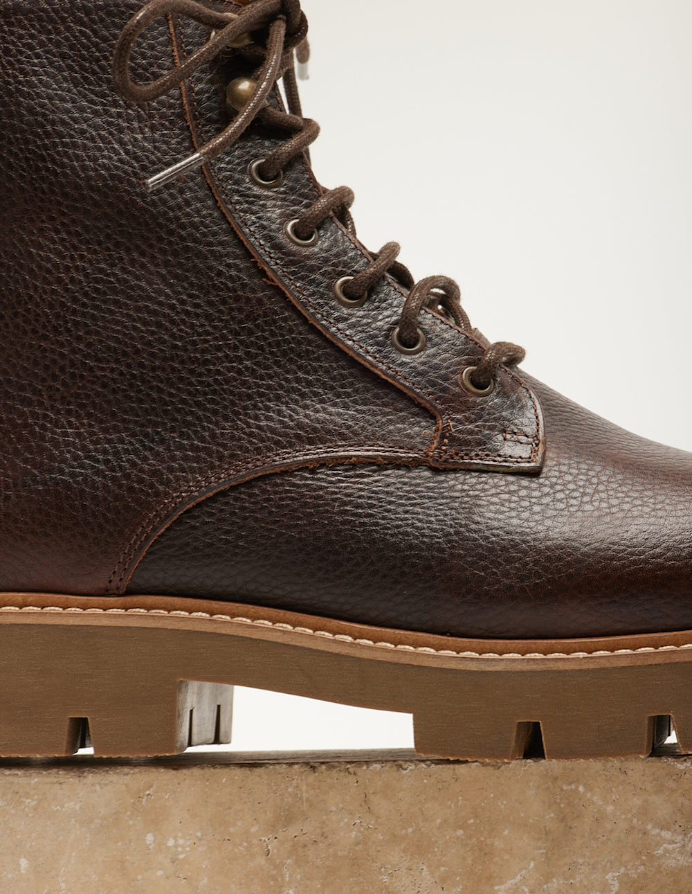 Théodore Bottines - Brown grained pull-up leather