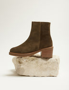 Véronique tall ankle boots - Suède kaki