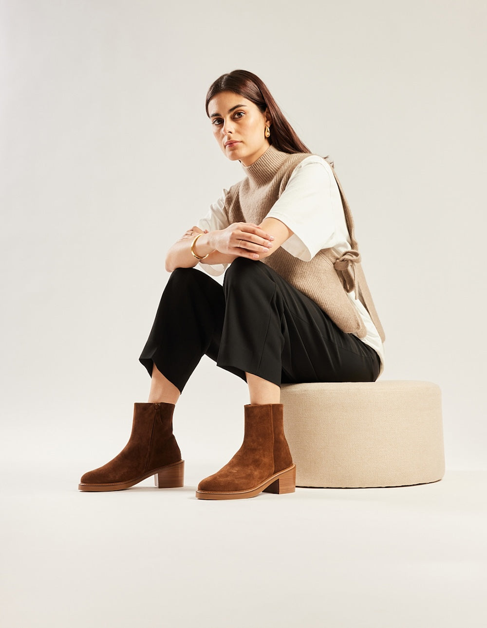 Véronique tall ankle boots - Brown suède