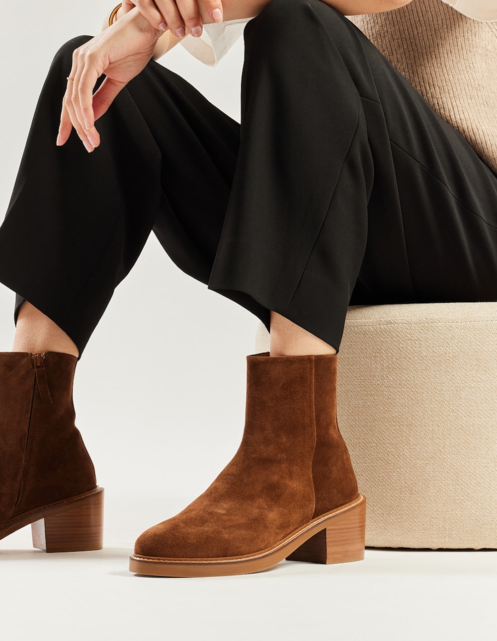 Véronique tall ankle boots - Brown suède
