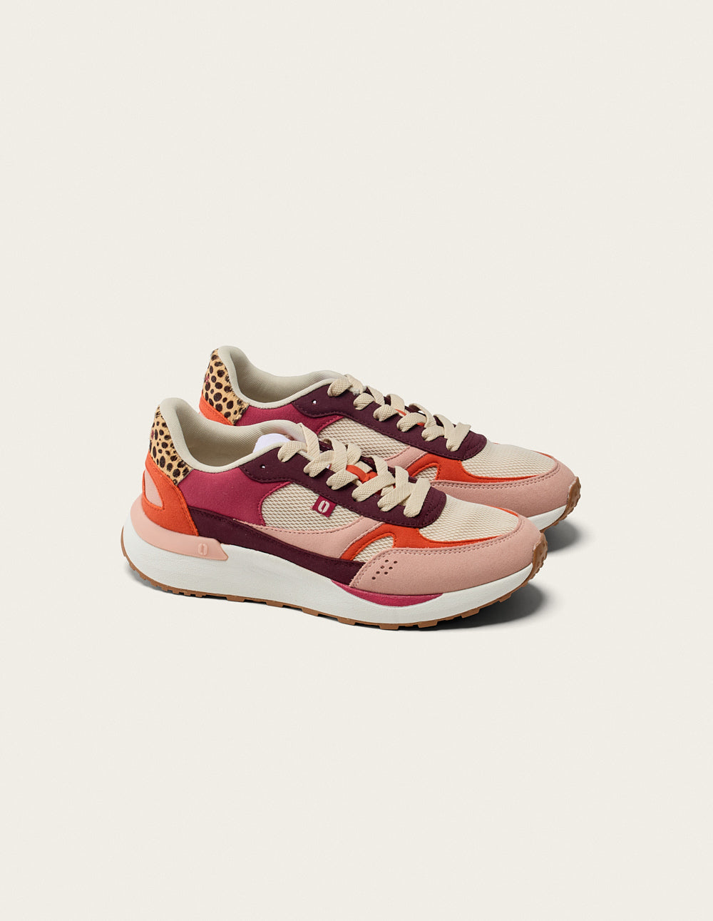 Baskets basses Anaelle - Rose clair beige orange