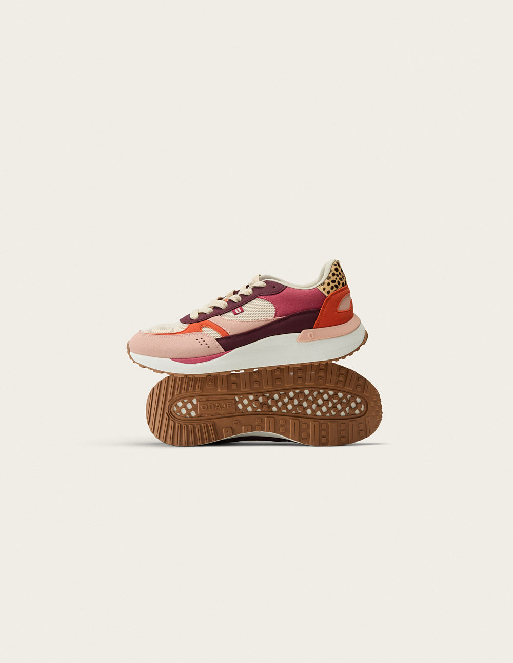 Baskets basses Anaelle - Rose clair beige orange